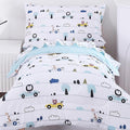 Viviland Animal Car Toddler Comforter Sets, Cute Boys Girls Toddler Bedding Set, Soft Microfiber White Toddler Bed Set