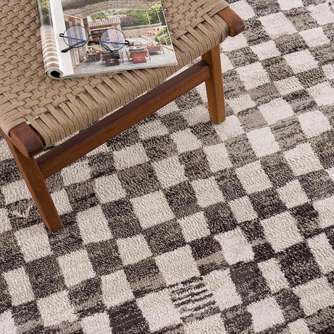 Hauteloom Benjy Hallway, Kitchen Runner Rug - Contemporary - Cream, Charcoal - 2'7" x 10'