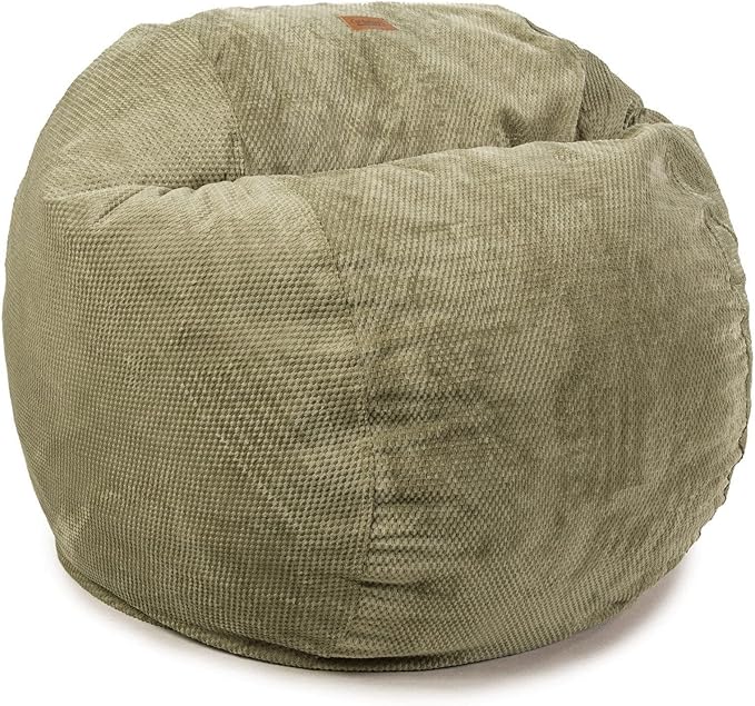 CordaRoy's Chenille Bean Bag-Convertible Bean Bag Chair-Machine-Washable Chenille Fabric Cover-for Basement,Living Room,Game Room,Dorm & More - King Size - Moss | Made in The USA