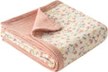Little Jump Muslin Baby Blankets for Girls, Large 47" x 47" Cotton Crib Blanket for Baby Infant Toddler, Soft Breathable and Lightweight Toddler Quilt for Girls (Peach Floral)