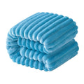 NTBAY Plush Flannel Oversized Baby Blanket, 50X60 Inches Soft and Warm Toddler Blanket with Striped Texture Nursery Bed Blanket for Stroller, Crib, Travel, Baby Gift, 50"x60", Blue