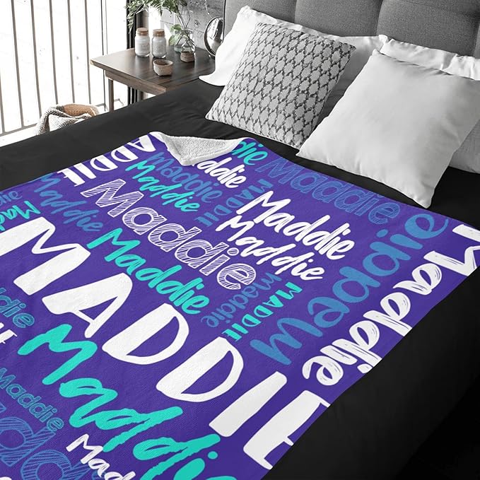 Dr.TOUGH Personalized Blankets with Name Customized Baby Blankets for Girls Boys Adults Monogrammed Blankets and Throws Christmas Birthday Mothers Fathers Valentines Day Gift (Pink-Blue, 40''×50'')