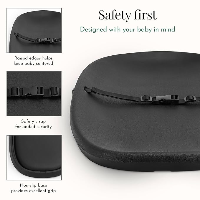 évolur Eva Baby Changing Pad, Soft, Lightweight and Portable Changing Pad, Fits All Changing Table, Waterproof Firm Padding - Black