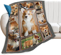 Jerkboo Corgi Blanket Throw - Cute Dog Gifts for Girls, Women, Kids, Adults - Soft Warm Cozy Fleece Blanket for Couch, Sofa, Bed 60"x50"