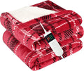Electric Blanket Heated Throw, Soft Flannel 50"x60" Plaid Heating Blanket with 8 Hours Auto Off 10 Fast Heating Levels Machine Washable Sherpa Heated Blanket with Overheating Protection