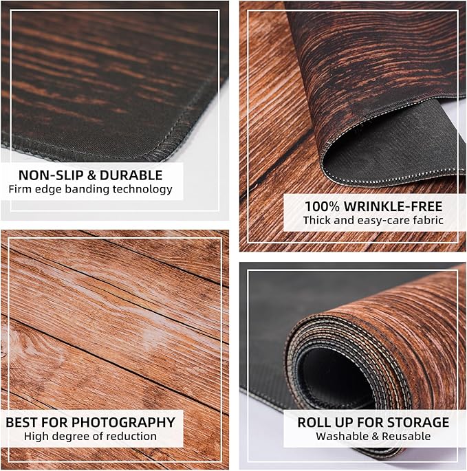 Kate Photography Foor Mats Light Brown Wood Printed Floor Mats Rubber Floor Mat Newborn Photography Drops Photo Studio Props 5x4ft