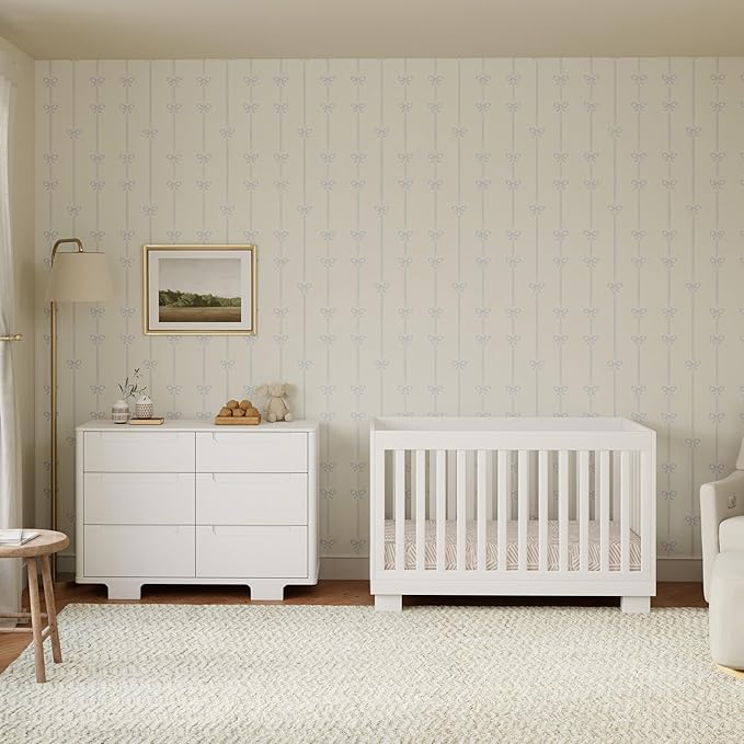 Babyletto Modo 3-in-1 Convertible Crib with Toddler Bed Conversion Kit in White, Greenguard Gold Certified