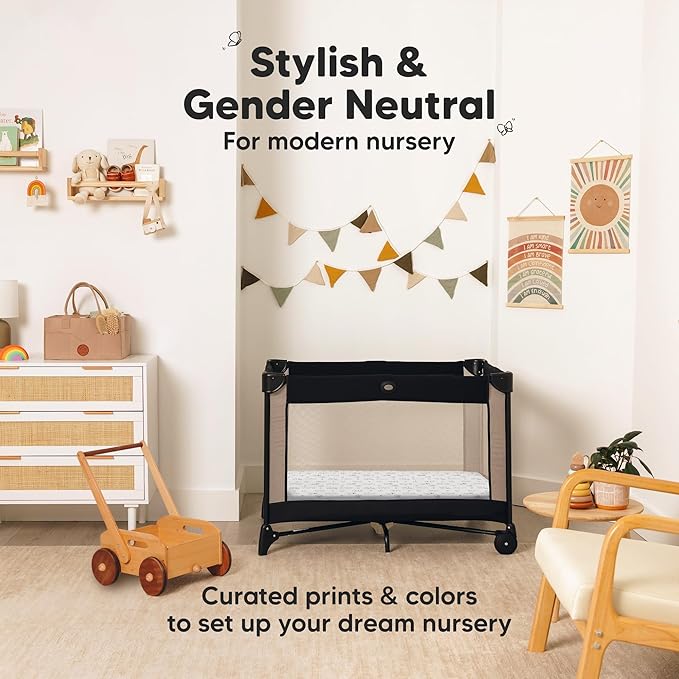 Pack and Play Sheets Fitted - 2-Pack Mini Crib Sheets for Pack N Play Mattress 38x26, Soft & Cozy, Neutral Toddler Playard Bedding, Snug Fitted Mini Baby Crib Mattress Cover Boy, Girl (Woodland)