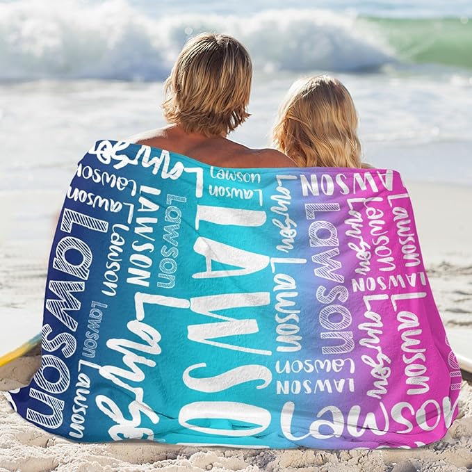 Dr.TOUGH Personalized Blankets with Name Customized Baby Blankets for Girls Boys Adults Monogrammed Blankets and Throws Christmas Birthday Mothers Valentines Day Gift (Z-Colorful 01, 30''×40'')