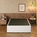 EMODA 18 Inch Full Size Bed Frame with White Skirt Cover, Heavy Duty Metal Platform No Box Spring Needed, Easy Assembly Noise Free