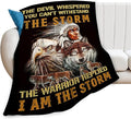 jerkboo Native American Blanket Throws Indian Blanket Wolf Eagle Throw Blanket for Men Women Kids Adults Soft Warm Cozy Fleece Blanket for Couch Sofa Bed 60""x50""