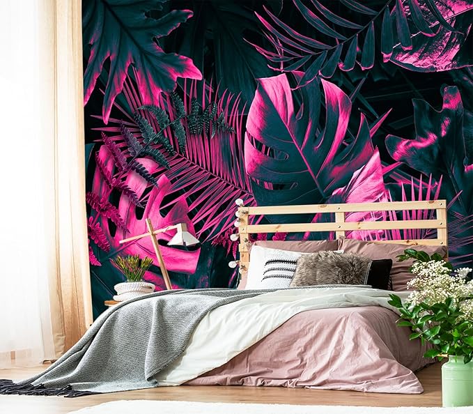 XMPMBM-Tropical Botanical backsplash Large Decorative Wallpaper Plant Leaf Bedroom Bathroom Wall Mural- W 88" X H 59"（36 Square Foot）