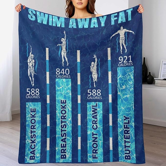 Swimming Blanket Swim Gifts for Girls/Swimmer Sport Throw Blankets Soft Blanket Warm Fleece Flannel Plush Blankets for Bed Sofa Couch 50"x60"