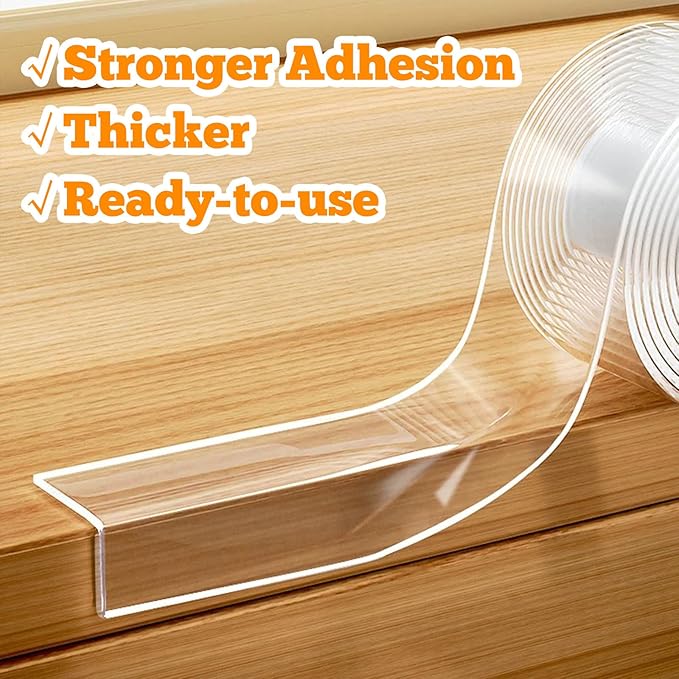 4 FT Corner Protectors Baby Proofing, Clear Edge Protector Strip, Soft Corner Protectors for Kids, Baby Child Safety Tables Corner Guards for Furniture Against Sharp Corners for Cabinets, Tables