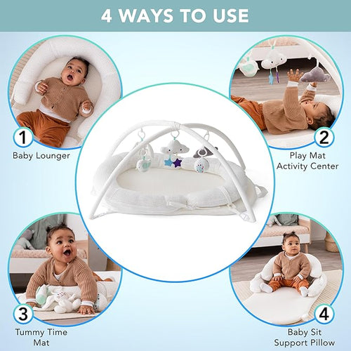 4-in-1 Baby Lounger, Tummy Time Mat, Baby Play Mat and Baby Sit Up Chair - Baby Registry Search and Baby Items, Patent Pending