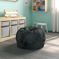 EMMA + OLIVER Daisy Small Black Furry Bean Bag Chair for Kids and Teens