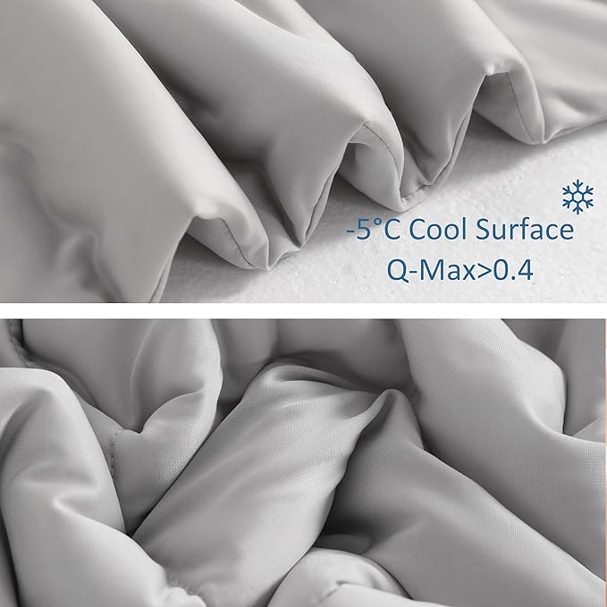 NTBAY Cooling Blanket for Toddlers, 39x47 Inches - Japanese Cold Tech Fabric Throw with Q-Max 0.43, Soft and Breathable Summer Nap Blanket, Also for Dogs, Light Grey