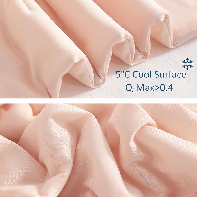 NTBAY Cooling Blanket Queen, 90x90 Inches - Lightweight Summer Bed Blanket for Hot Sleepers, Japanese Double-Sided Q-Max 0.45 Cooling Fabric, Coral Pink