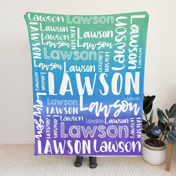 Dr.TOUGH Personalized Blankets with Name Customized Baby Blankets for Girls Boys Adults Monogrammed Blankets and Throws Christmas Birthday Mothers Valentines Day Gift (Z-Colorful 07, 60''×80'')