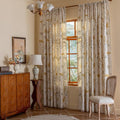 ENJOYBRIDAL Yellow Floral Curtains 84 Inch Length 2 Panels Set Living Room Floor Length Drapes Bedroom Boho Farmhouse Semi Sheer Window Curtain Panels Rod Pocket Tassel Dining Room Window Treatments