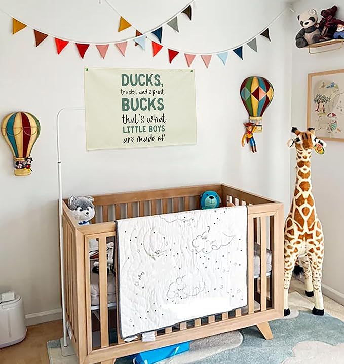 Duck Theme Nursery Wall Decor-Hanging Rectangular Canvas Banner Flag Poster Wall Decoration for Baby Kids Teen,Nursery Bedroom Playroom Babyroom Living Room Decor,Birthday Christmas Gift 28.5"L×20"W