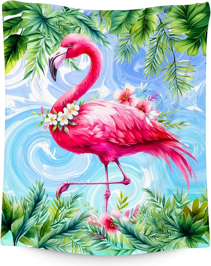Girls Blanket Flamingo Blankets Gifts - Flannel Soft Throws for Room Decor/Bed - 50"x60"