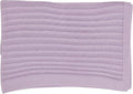 Baby Knit Blanket, 100% Cotton Ribble Patterns, Soft, Cozy, Lightweight Swaddle for Newborn & Infant Swaddling Beige Neutral, Perfect Baby Shower Ideas Lilac 30x30