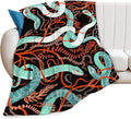 jerkboo Snake Blanket Throws Snake Gifts Snake Throw Blanket for Women Men Kids Adults Soft Warm Cozy Fleece Blanket for Couch Sofa Bed 50""x40""