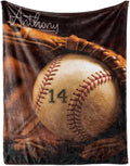 Custom Baby Soft Blanket: Personalized Bedding for Kids Softball Ball Throw Blankets - Perfect Newborn Gift Infant Swaddling Blanket with Name 60x80inch