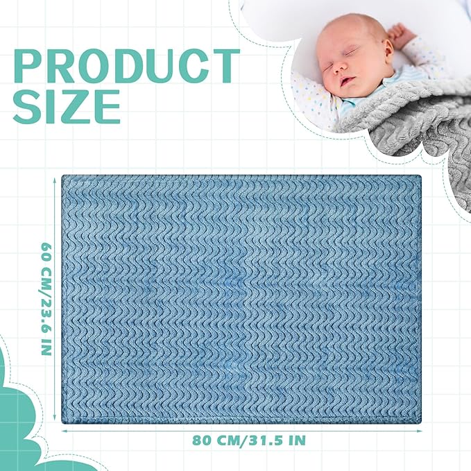Frienda 4 Pcs Baby Fuzzy Blanket Fluffy Baby Blanket for Boys Girls Soft Warm Infant Newborn Toddler Receiving Nursery Bed Supplies, 32 x 24 Inch(Light Color)