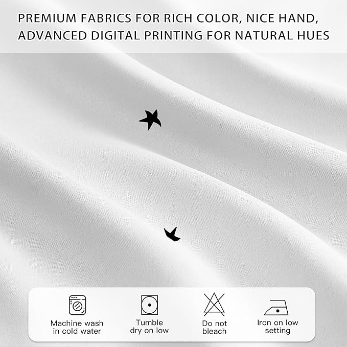 XiDi White Curtains for Girls Bedroom 54 Inches Long 2 Panels Blackout Double Layer Curtains with Sheer Overlay for Kids Princess Nursery Room Star Cut Out Home Decor Grommet Window Drapes W52 X L54