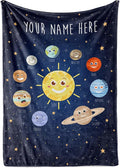 Custom Space Blanket for Kids | Warm Fleece Throw Blanket | Space Room Decor | Plush Blanket | Soft Cozy Star Galaxy Blanket | Personalized Blanket(Space V1, Fleece - 30x40)