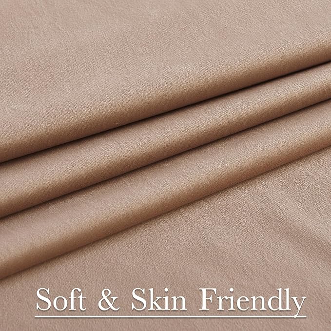 StangH Extra Long Curtains 120 inches, Blush Beige Room Darkening Window Covering for Living Room/Dining Room/Laundry, Nursery Girls Bedroom Decors, W52 x L120, 2 Panels