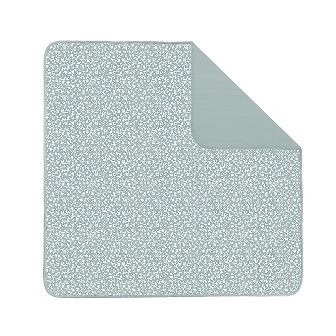 Toddlekind Portable Baby Mat, Organic Cotton 47" x 47, Portable, playpen mat, Travel, Indoor/Outdoor mat, for Babies/Toddlers, 0m+ (Sage)