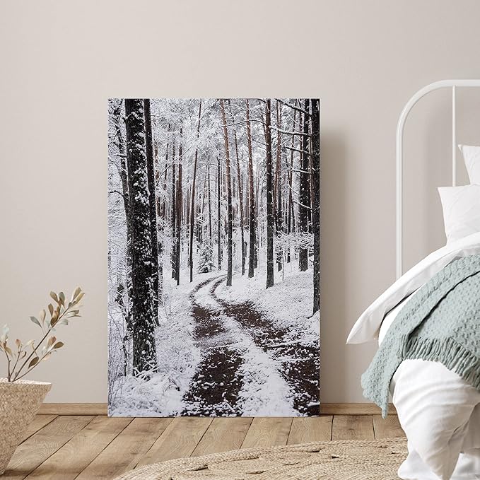 SIGNWIN Canvas Wall Art Winter Trees Cool Dramatic Forest Multicolor Nature Photography Rustic - 24x36 inches