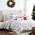 Southshore Fine Living, Inc. 6-Piece Christmas Bedding Cal King/King, Christmas Comforter King, 2 Throw Pillows, 2 Shams, 1 Throw Pillow Cover, Snowflake Bedding, Holiday Comforter - Holly Jolly