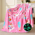 Joiedomi Glow in The Dark Blanket Unicorn Toys for Girls Age 2 3 4 5 6 7 8 9 10 11 12 Year Old Girl Gifts, Soft Cozy Flannel Kids Throw Blanket, Birthday Bedroom Decor 50"×60"