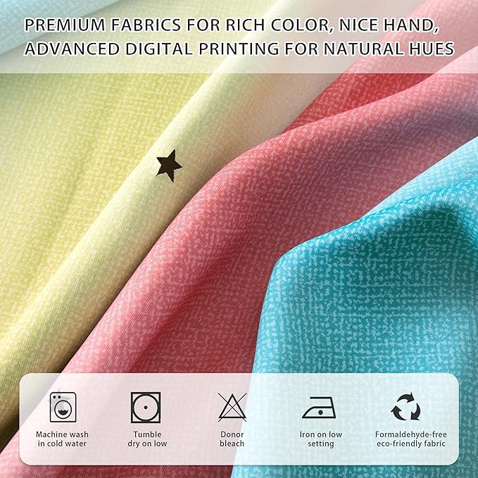 XiDi Girls Curtains for Bedroom 90 Inches Long 2 Panels Pink Blue Yellow Rainbow Blackout Curtains for Little Girl Kids Room Decor Living Room, Princess Unicorn Wall Decals Drapes 52x90