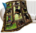 Cute Doberman Blanket for Girls Boys Doberman Pinscher Dog Throw Blankets Soft Cozy Warm Fuzzy Fleece Funny Puppy Bedding Flannel Throws Stuffed Animal Gifts for Kids Men Women Bedroom Decor 60"x50"