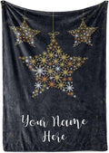 Plush Christmas Star Blanket Cozy Fall Throw Blanket Custom Winter Blankets Christmas Throws Santa Sofa Bed Throw Customized Soft Christmas (Fleece 60x80)