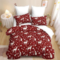 Christmas Duvet Cover Queen Size Red Gingham Christmas Bedding Set 3 Pcs Kids Boys Girls Xmas Black Plaid Bow Pattern Comforter Cover with Zipper Closure