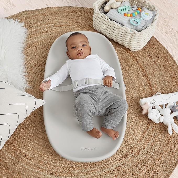 Evolur Eva Baby Changing Pad in Light Gray, Soft, Lightweight and Portable Changing Pad, Fits All Changing Table, Waterproof Firm Padding