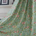 ENJOYBRIDAL Floral 63 Inch Curtains for Living Room Green Drapes Bedroom Semi Sheer Rod Pocket Short Window Curtains 2 Panel Sets Boho Farmhouse Vintage Light Filtering Window Treatments