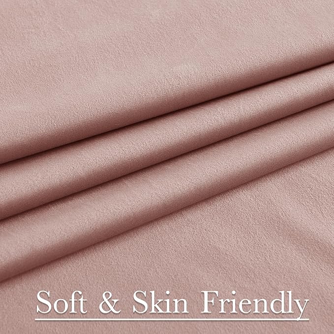 StangH Dusty Pink Velvet Curtains 120 inches Extra Long Privacy Window Drapes for Living Room Bedroom, Backdrop Curtains for Birthday Party/Baby Kids, W52 x L120, 2 Panels