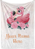 Personalized Baby Blankets with Name | Custom Flamingo Blanket for Baby Girls and Baby Boys | Unisex Warm Soft Fleece Swaddle Blanket Minky | (Flamingo, Fleece 30"x40")