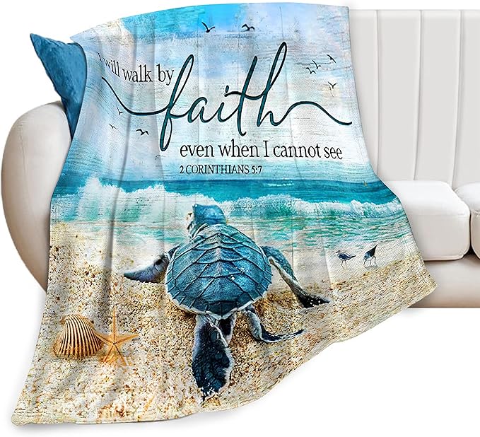 Jinflower Sea Turtle Throw Blanket - Super Warm Soft Cozy Plush Fleece Flannel Blanket for Kids & Adults - 50"x60"
