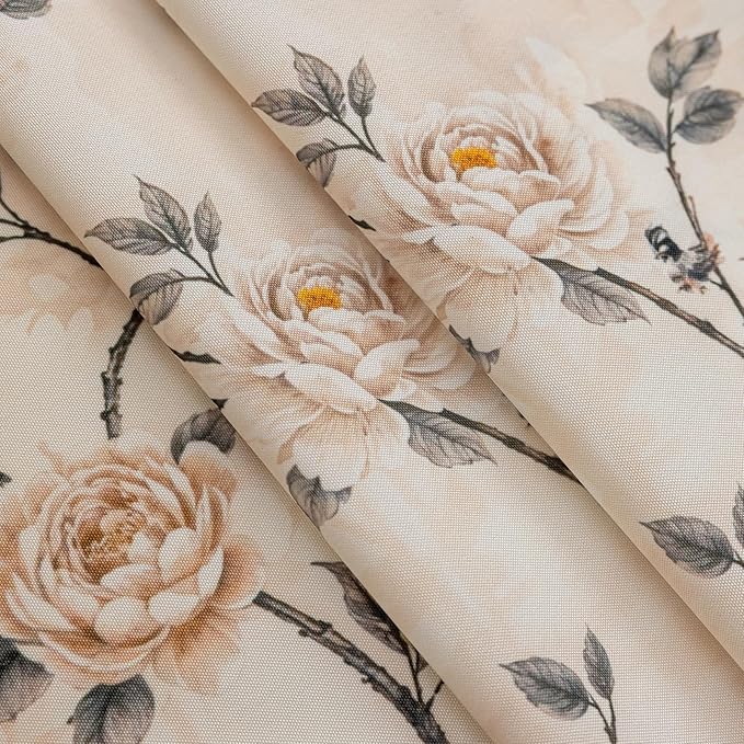 ENJOYBRIDAL Floral Curtains 96 Inches Long 2 Panels Farmhouse Rod Pocket Drapes for Bedroom Boho Cute Rustic Window Curtain Panels Living Room Semi Sheer Cottage Vintage Window Treatments