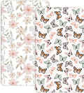 Pack and Play Sheets 2 Pack, Fitted Jersey Knit Mini Crib Sheets for Baby Boys and Girls, Compatible with Graco Pack N Play and Mini Crib Mattress (Butterfly Dance, Pack N Play/Mini Crib Sheets)