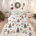 Feelyou Xmas Tree Car Comforter Set All Season Gingerbread Man Bedding Set with 2 Pillow Cases Garland Microfiber Kids Queen Bedclothes Bedroom Decor Duvet Quilt Breathable Soft