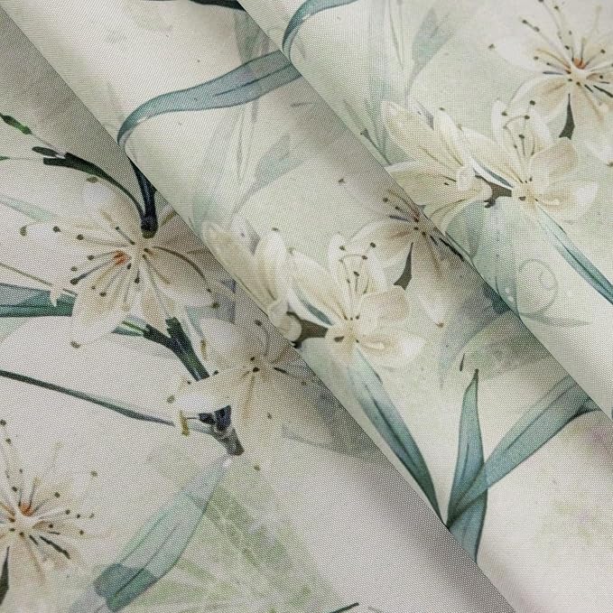 ENJOYBRIDAL White Floral 84 Inch Curtains 2 Panel Set Bedroom Boho Drapes Semi Sheer Dining Room Living Room Rod Pocket Window Curtain Panels Floor Length Farmhouse Country Cute Chic Window Treatments